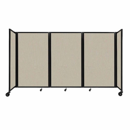 Versare Room Divider 360 Folding Portable Partition 8'6" x 5' Sand Fabric 1160318
